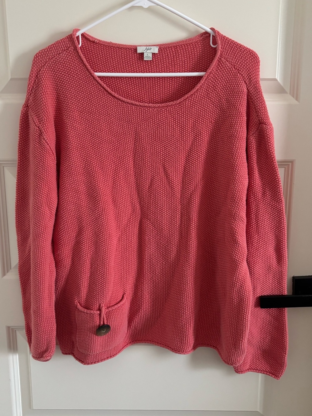 J. Jill Coral Knit Scoop Neck 100% Cotton Sweater
